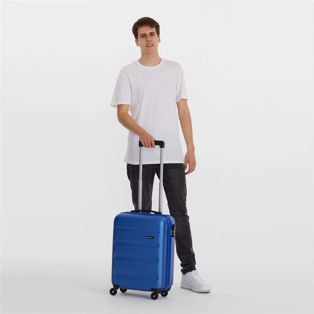 Roll Road Flex Blue Cabin Suitcase 38x54x20 cm Rigid ABS Combination Lock 35 Litre 2.5 kg 4 Wheels Hand Luggage - Image 2