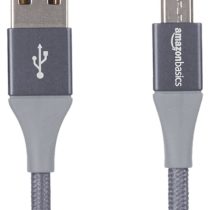 Amazon Basics Double Braided Nylon USB 2.0 A to Micro B Cable | 10 Feet (3 m), Dark Grey