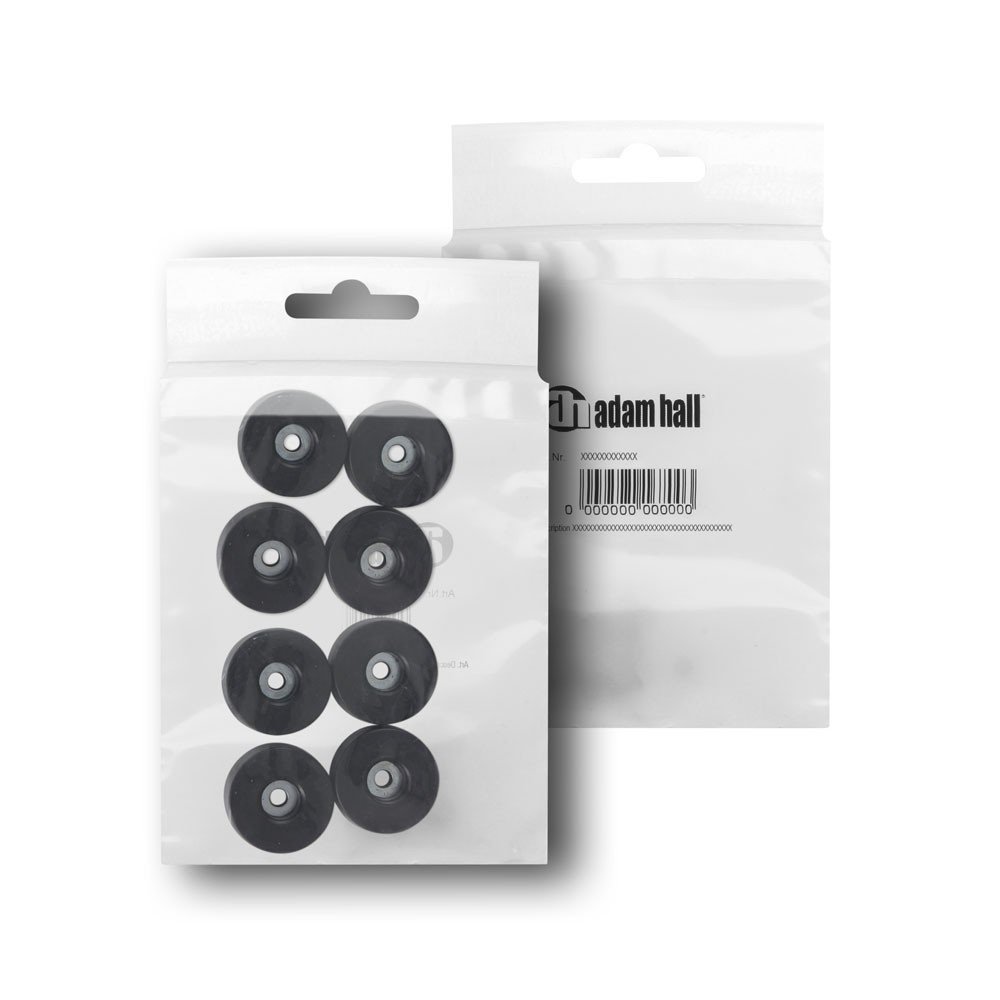 Adam Hall Hardware 4907 M8 AH - Bag of 8 Rubber Foot 38 x 15 mm, Black - Image 2