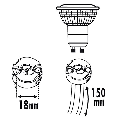 tibelec 854210 Socket for LED/GU10/GZ10 Halogen Bulb White - Image 2