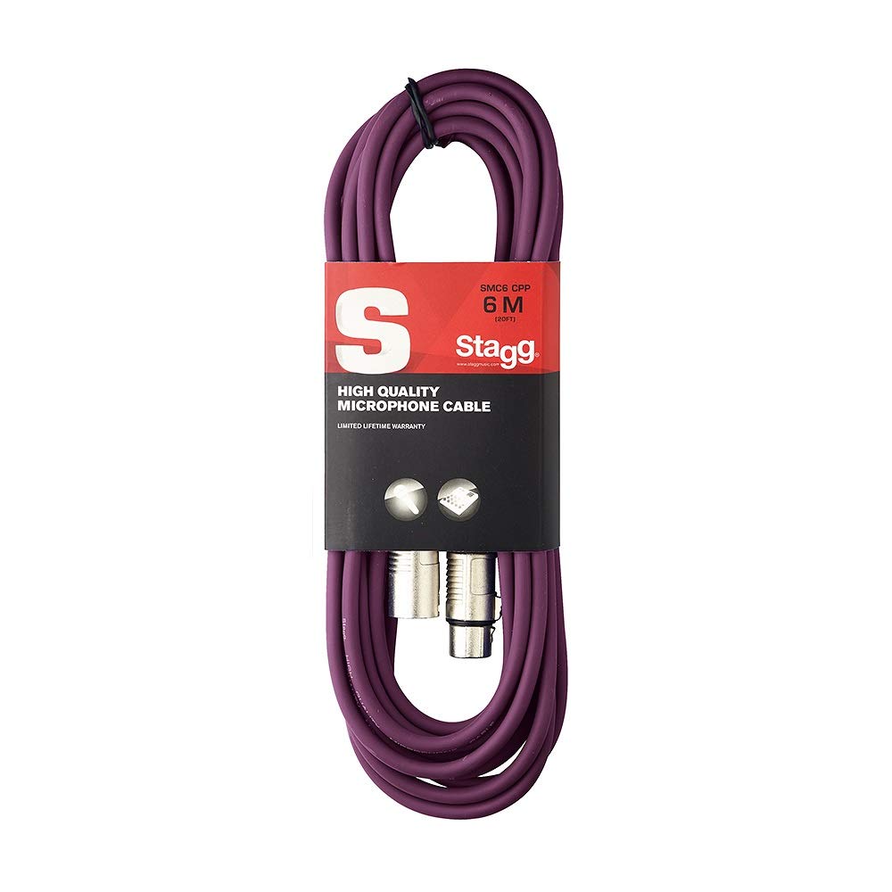 Stagg SMC6 CPP 6 m XLR to XLR Microphone Cable - Purple, 6m