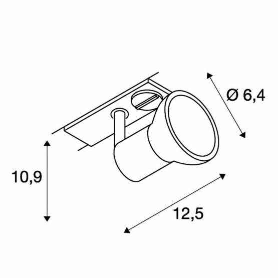 SLV 1-Phase PURIA Spotlight, LED spot, Ceiling, Track System, Interior Lighting / GU10 10W Grey, Aluminium, 10 W - Image 4