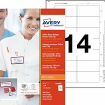Office Name Badges - Plastic with Clip, Red