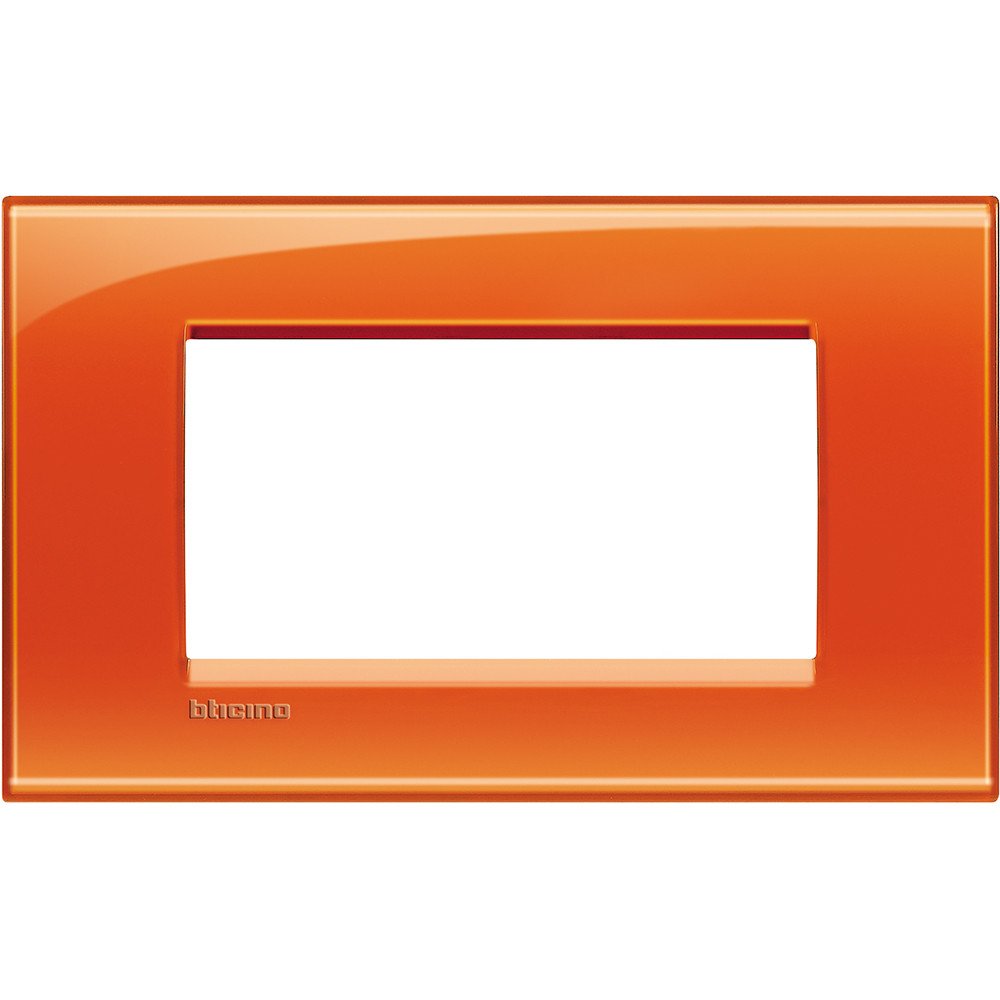 BTicino Livinglight Plate, 4 Modules, Multi-Colour, orange, LNA4804OD, Multi-colour,orange