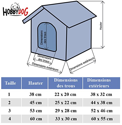 Hobbydog Dog House, Size 4, Beige with Paws - Image 2