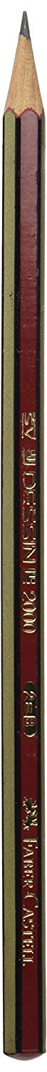 Faber-Castell Dessin 2000 B Pencil (Pack of 12), Gold,Red