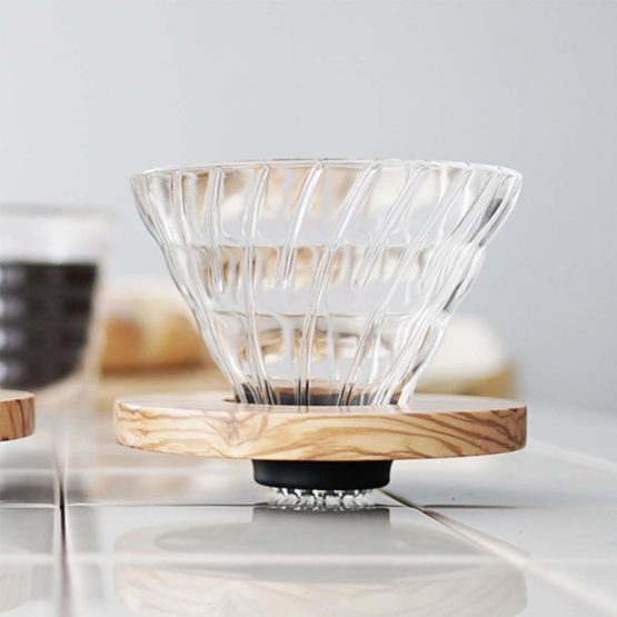 HARIO V60 Dripper Glass Olive Wood 02 Size (1-4 Cups) + Measuring Scoop, 126 x 124 x 107 cm - Image 2