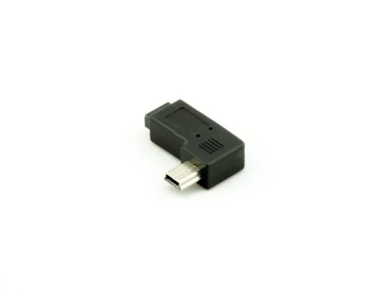 AKORD Right Angled Mini USB Male to Micro USB Female Adapter - Black - Image 2