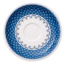 Villeroy & Boch Casale Blu Mocha/Espresso Saucer, 12 cm, Premium Porcelain, Blue/White