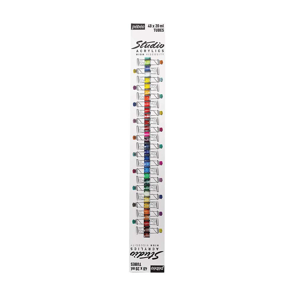 PEBEO 20 ml Studio Acrylics Assorted Tubes with Brush, Set of 40, Multicolor, 20 ml (Pack of 40) - Image 2
