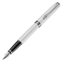 DIPLOMAT - Excellence A2 - Fountain Pen in Stainless Steel - Medium - Pearl White - Resistant and Elegant - High End - 5 Years Warranty