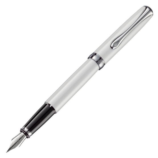 DIPLOMAT - Excellence A2 - Fountain Pen in Stainless Steel - Medium - Pearl White - Resistant and Elegant - High End - 5 Years Warranty