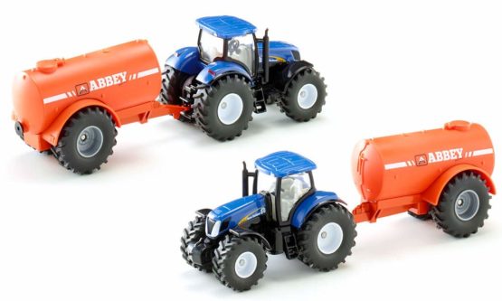 SIKU 1945 Farmer Tractor with Single Axle Vacuum Tanker, Blue/Orange - Image 4