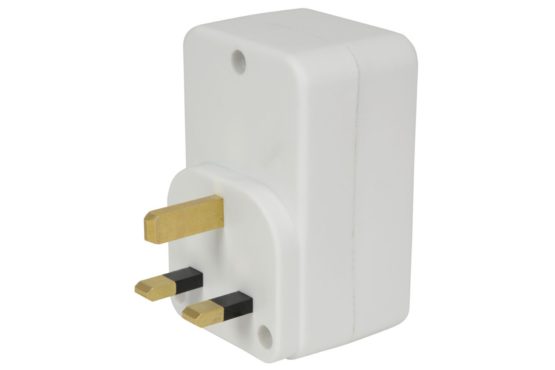 Plug Through UK Mains Adaptor With Dual USB Ports - Image 2