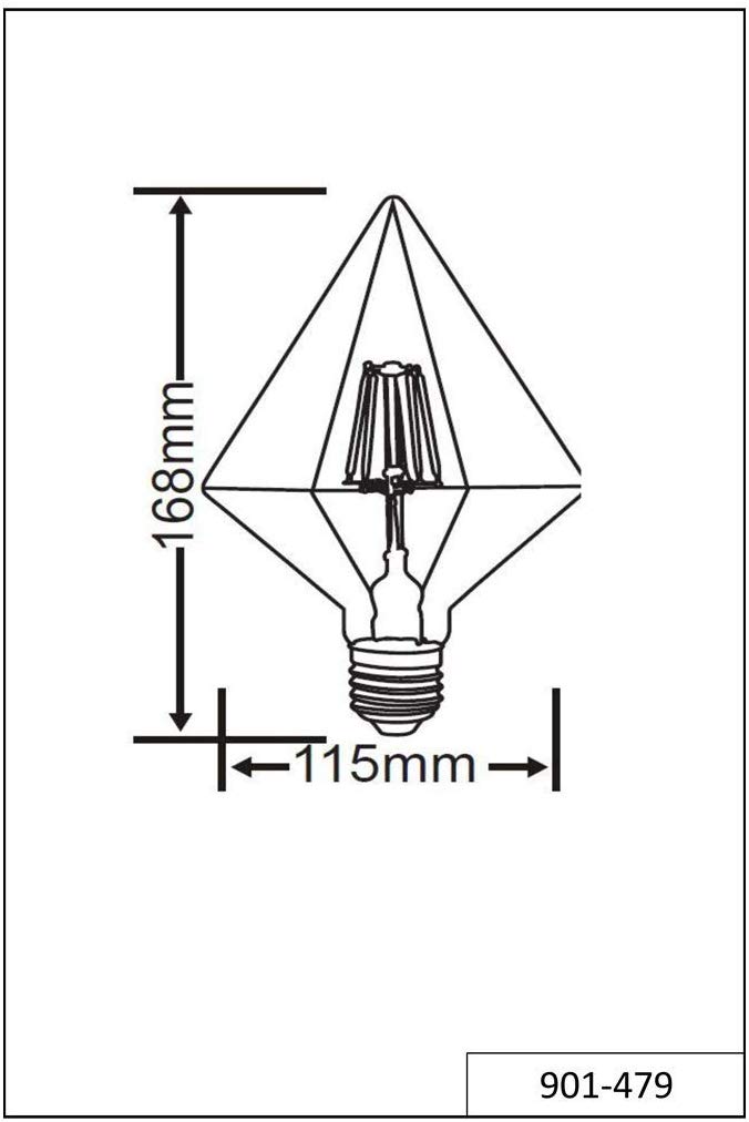 Trio Leuchten 901 479 A +, Bulbs, Glass, 4 Watts, E27, Brown Tint, 11.5 x 11.5 x 17 cm, Braun Getönt - Image 2