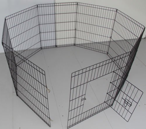 BUNNY BUSINESS 8 Panel Playpen Suitable for Rabbits/Guineas/Dogs and Cats, Medium, Black - Image 4