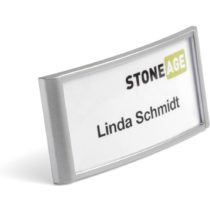 Durable 854323 Classic Name Badge with Combi Clip 34 x 74 mm - Silver (Pack of 10)