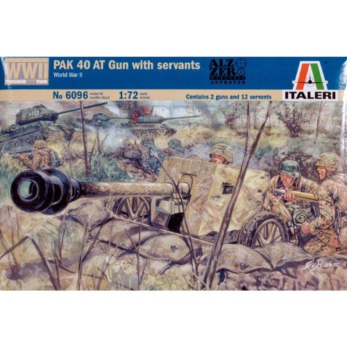 ITALERI The Hobby Company 510006096 - 1: 72 WWII German Anti-Tank Gun PAK 40, Unpainted, Medium