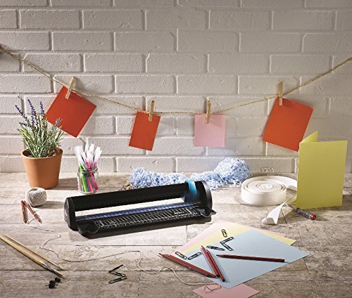 Avery A4 Compact Paper Cutter Trimmer, Black and Teal, 12 Sheet Capacity, A4CT, 430 x 90 x 80 mm - Image 2