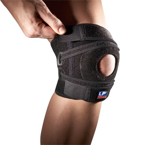 LP Extreme Open Knee Support with Posterior Strap, Fully Adjustable Coolprene Knee Brace, Arthritis Pain Relief