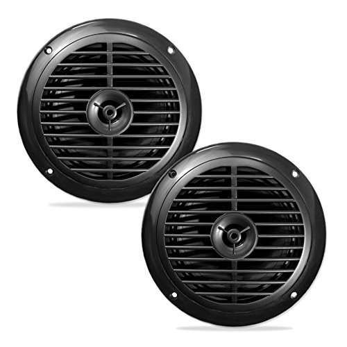 Pyle PLMR67B 6 1/2 inch Dual Cone Waterproof Stereo Speakers, Black, 120 watts