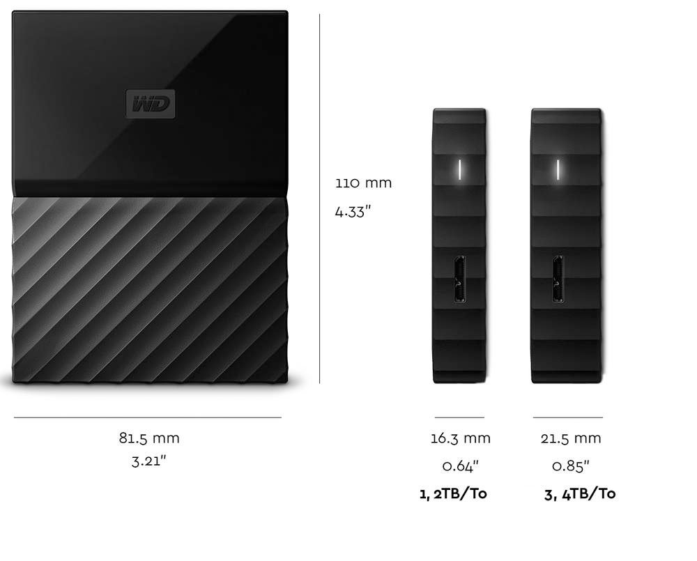 Western Digital My Passport for Mac 2 TB Portable Hard Drive with Type-C Cable - Black - Image 3