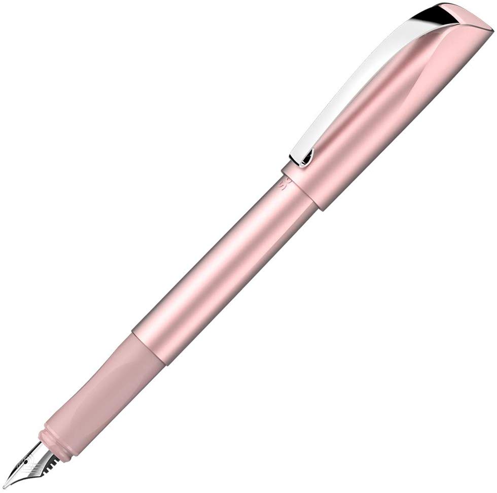 Schneider Ceod Shiny Fountain Pen (Right- and Left-Handed, M Nib, incl. Ink cartridge royal blue) powder pink