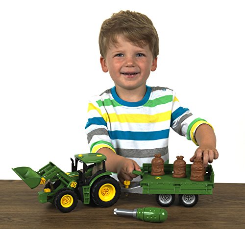 Theo Klein 3905 - John Deere Tractor With Transport Trailer,Toy, Multicolored - Image 3
