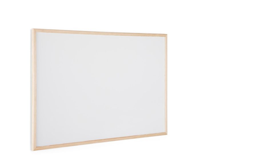 BiOffice MP07001010 Whiteboard Budget, Wood Frame, 90 x 60 cm White