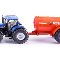SIKU 1945 Farmer Tractor with Single Axle Vacuum Tanker, Blue/Orange