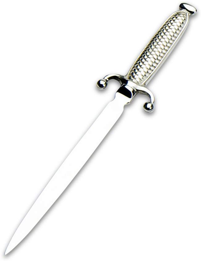Edwin Blyde & Co Basket Weave Design Pewter Handle/Stainless Steel Blade Letter Opener