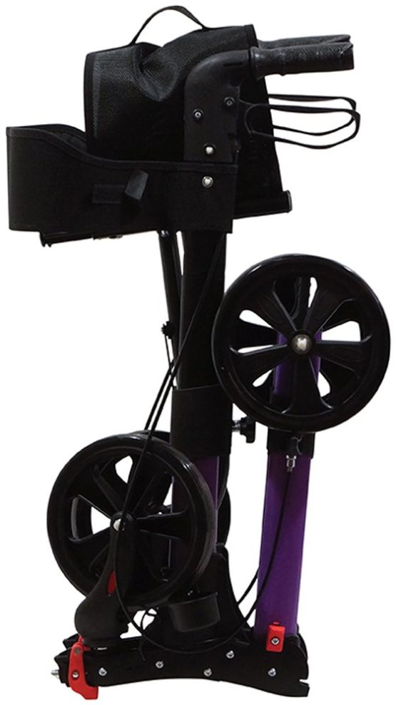 Aidapt Deluxe Fold Flat Rollator, Purple and Black - Image 2