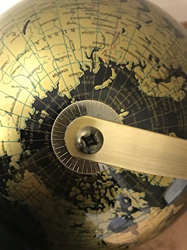 Lesser & Pavey Vintage Rotating Gold and Black World Globe with Metal Base, h34cm, Gold & Black - Image 2