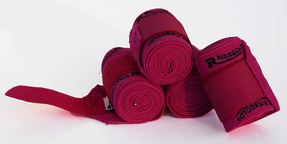 Rhinegold Elasticated Training Bandages-Raspberry