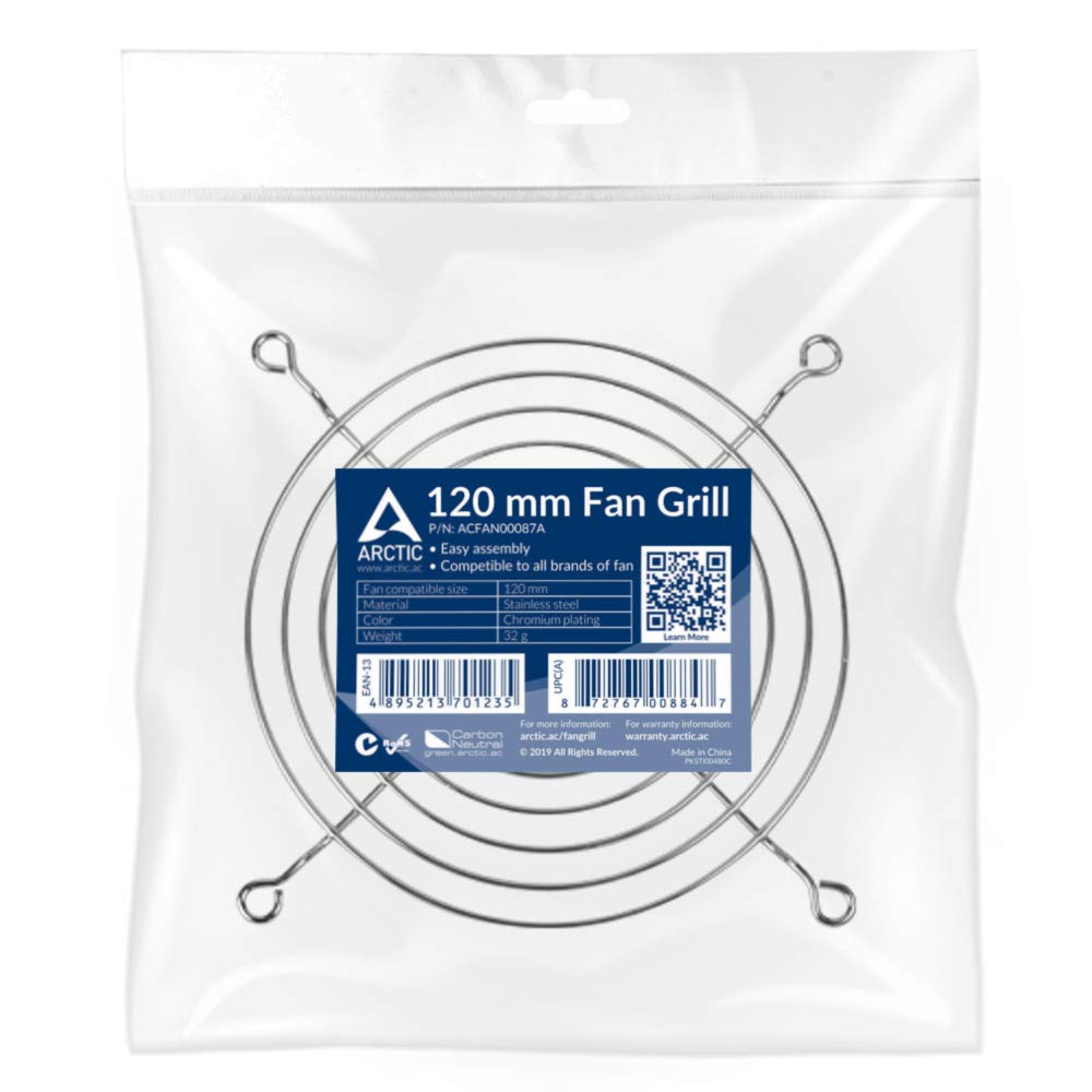 ARCTIC Fan Grill 120 mm - CPU Case Fan Grill, Made out of Nickel Plated Steel, Air Flow Transparent, Prevents Cable Damage - Image 2