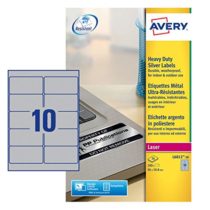 Avery L6012-20 Labels 96 x 50.8 mm Silver