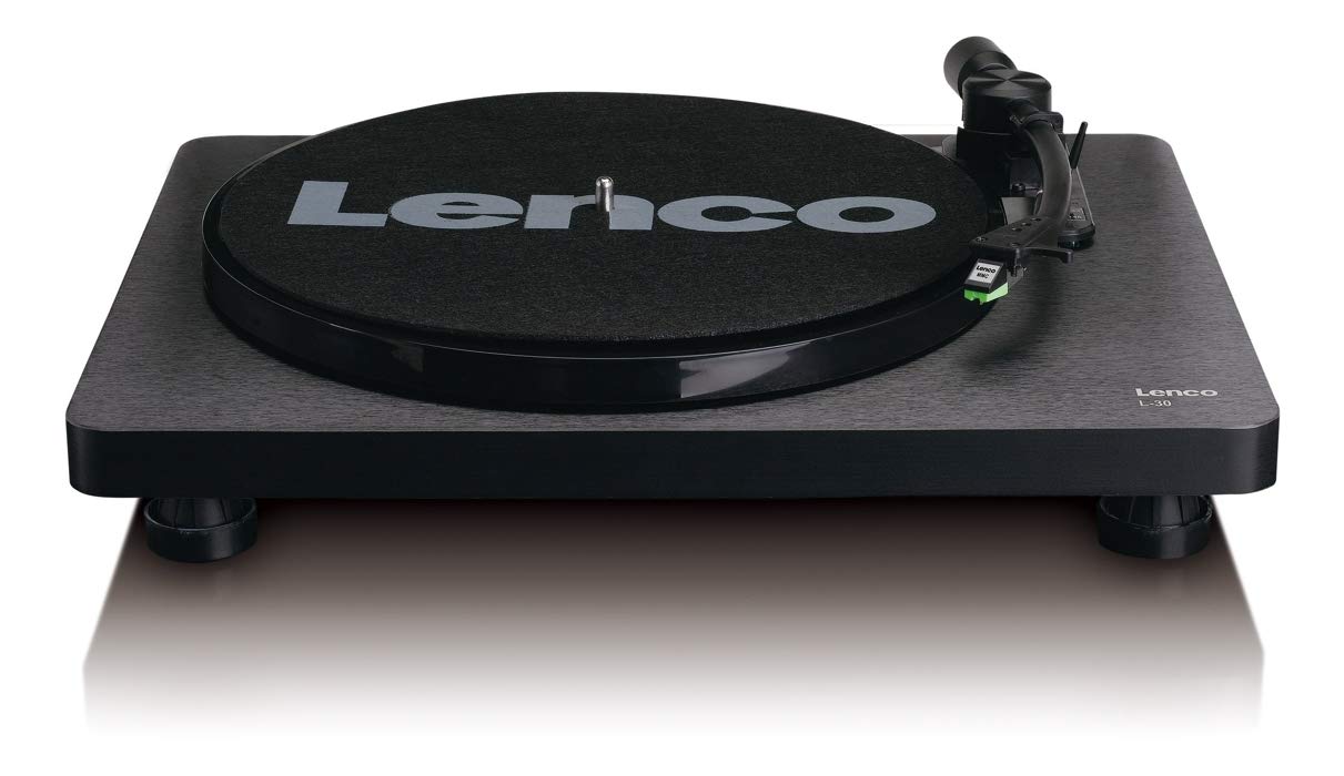 Lenco L-30 Black | 33 & 45 RPM Semi-Automatic Belt Drive USB Turntable for Vinyl with Integrated Stereo Pre-Amplifier and Moving Magnetic Cartridge (MMC) - Black Ash Record Player - Image 4
