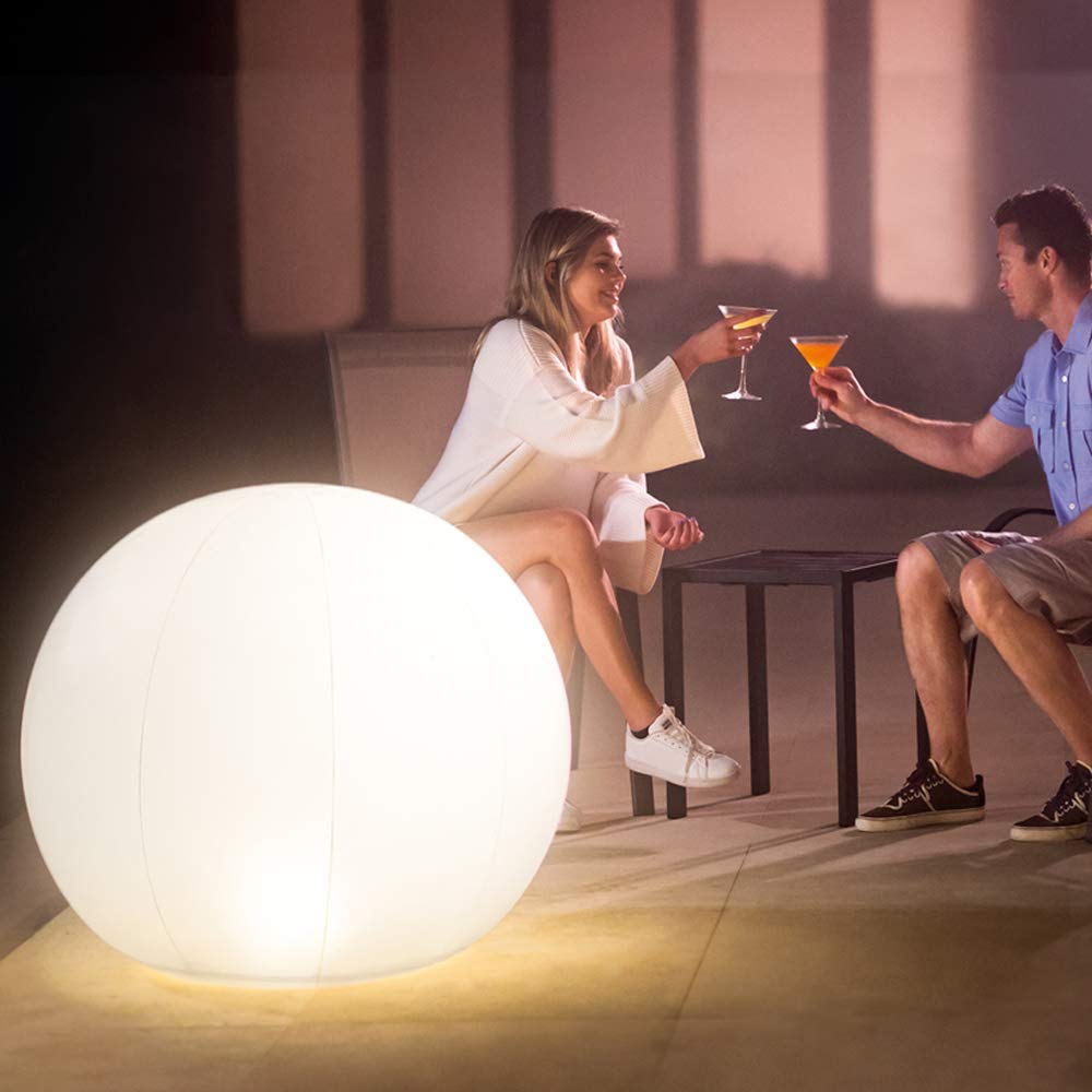 Intex LED Giant Floating Globe Light 89 x 79 cm, 7 colours, Perfect for Garden Lighting, White, 89x79 cm - Image 4