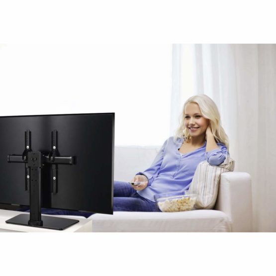 Hama TV Stand, tiltable, rotatable, fully movable (for TVs from 32-55 inches, height adjustable, base plate made of glass, TVs up to 30kg, VESA up to 400x400), black - Image 3