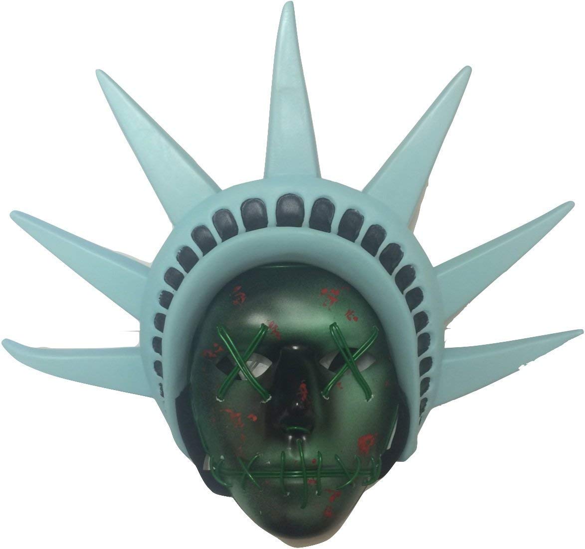 The Rubber Plantation TM 619219304436 The Purge Election Year LED Light Up Mask with Attached Headband Festival Halloween Costume Liberty Fancy Dress