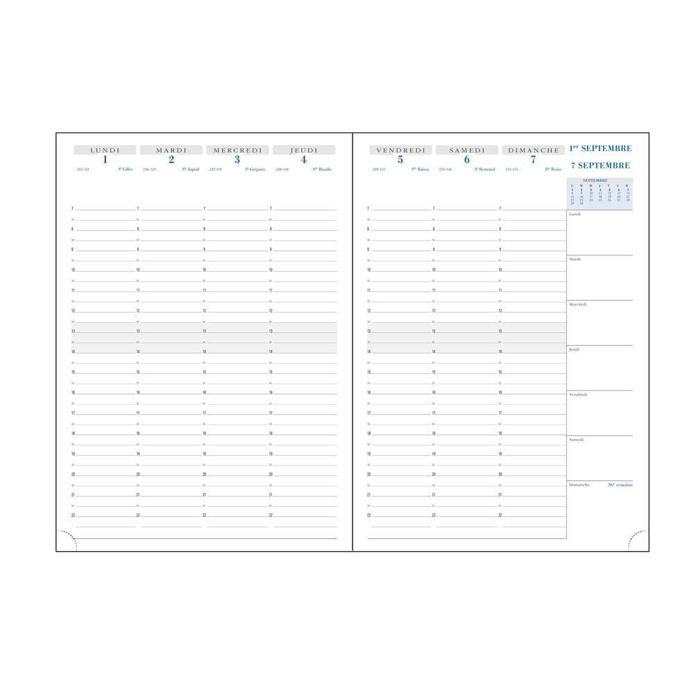 Exacompta SAD 29 Verona 297771E Weekly Diary September 2020 to December 2021 Week on 2 Pages Vertical Detachable Seam with Grain Material Smooth Leather 21 x 29.7 cm Black - Image 2