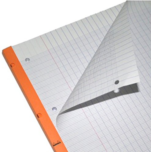 RHODIA 118015C, Orange Side Stapled Notepad, A4, Large Seyès Tiles, 80 Detachable Sheets Perf. 4 Holes - Image 3
