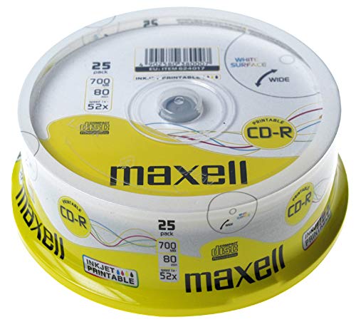 Maxell CD-R 52x White Full Face Inkjet Printable Surface - 50 Discs in Spindle Pack, yellow, Q1 2006 - Image 2