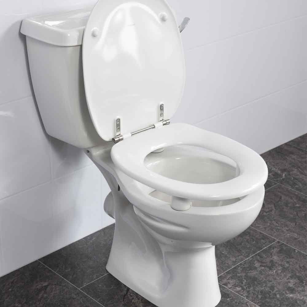 NRS Healthcare Dania Raised toilet Seat with Cover 5 cm (2 inch