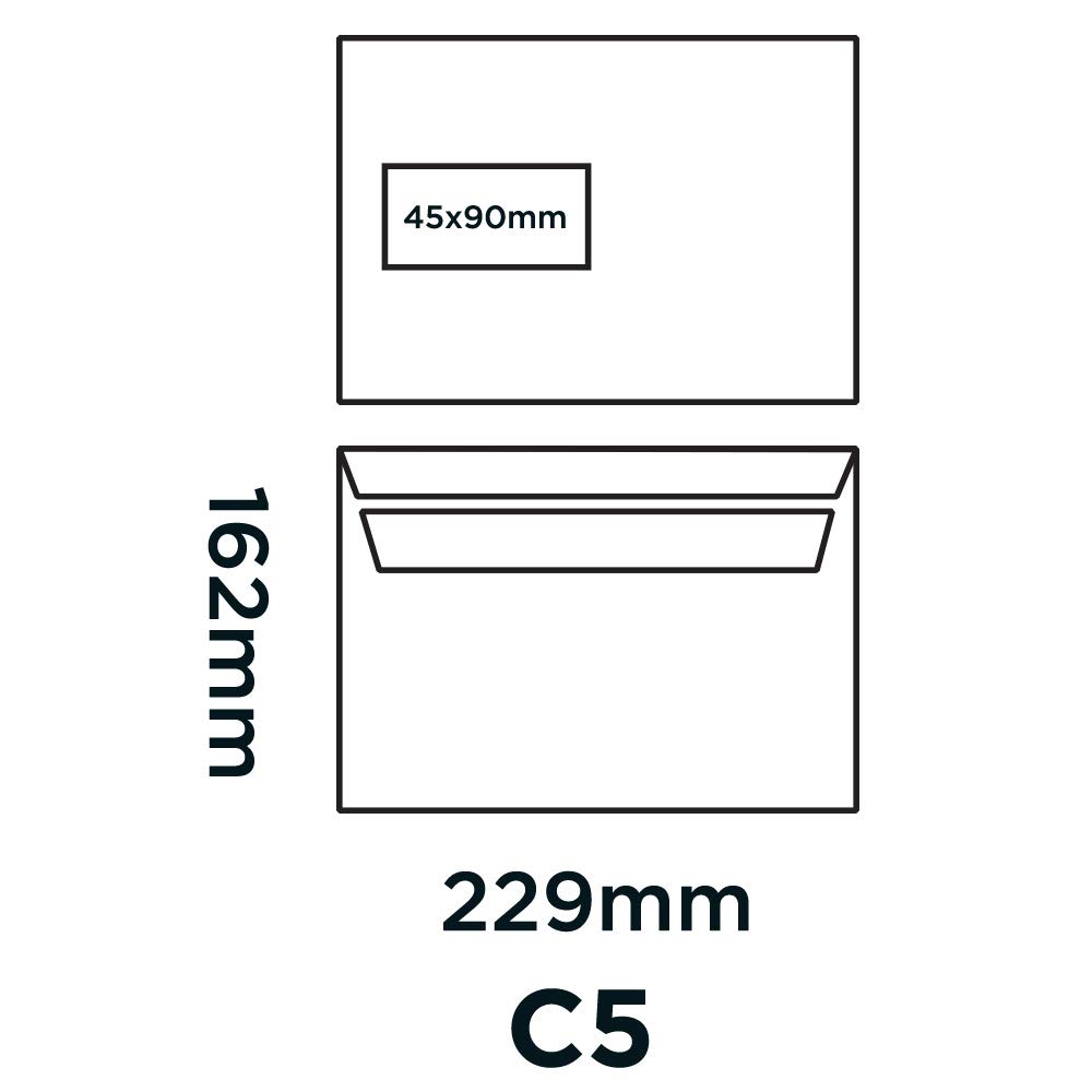 Blake Purely Everyday C5 162 x 229 mm 90 gsm Self Seal Wallet Window Envelopes (1708) White - Pack of 500 - Image 2