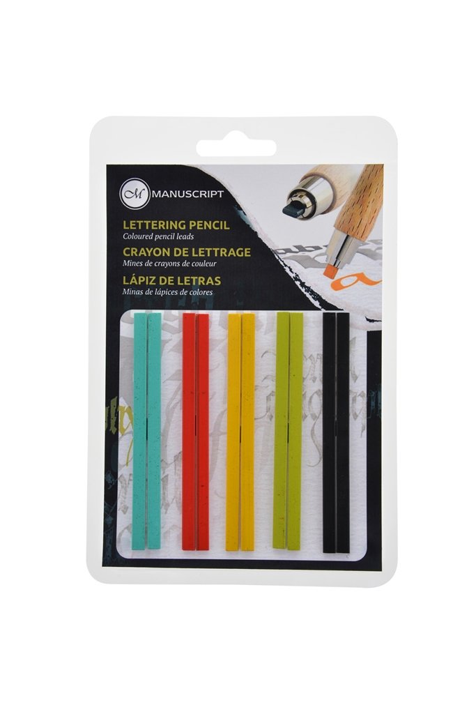Manuscript Flat Mixed Colour Lead Refill, 30 Pieces, Selection of Flat Leads for Clutch Pencil in Five Colours