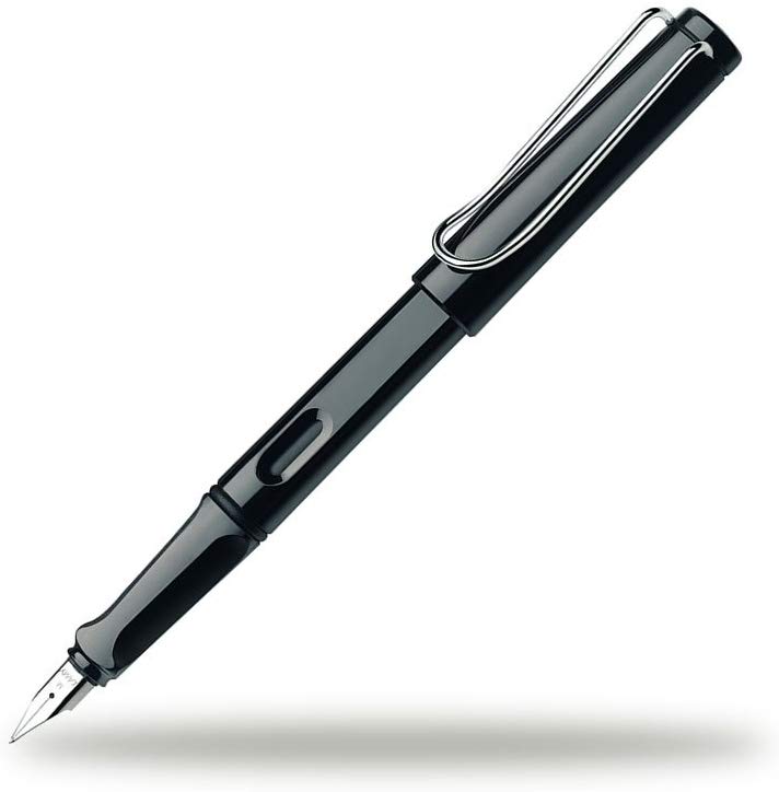 LAMY safari black, Fountain Pen with ergonomic grip & polished Left-Handed steel nib (LH) in size M