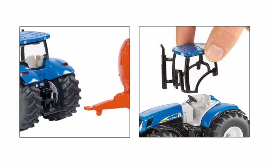 SIKU 1945 Farmer Tractor with Single Axle Vacuum Tanker, Blue/Orange - Image 2
