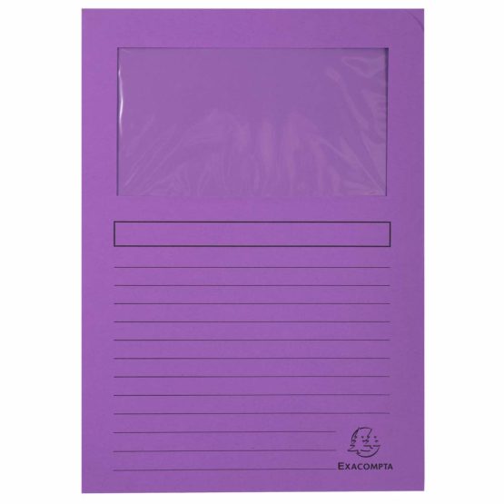 Exacompta - Ref. 50101E - Forever Window Folders, 120 gsm, A4 - Lilac, Pack of 100