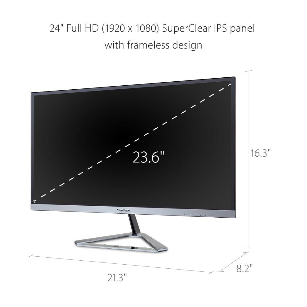 VX2476-SMHD 24" 16:9 (23.8"), 1920 x 1080 Full HD, 4ms, VGA, HDMI, DisplayPort, speaker, 80,000,000:1 DCR - Image 3